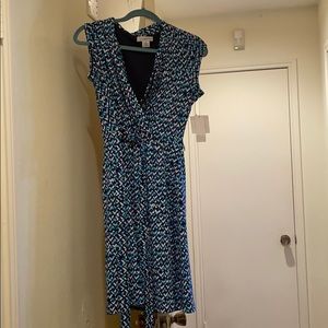 Blue and white dress